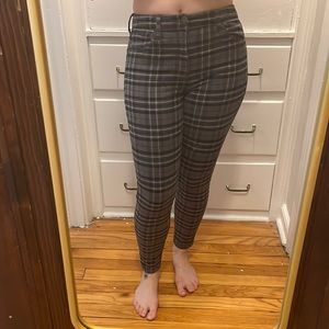 Plaid skinny jeans